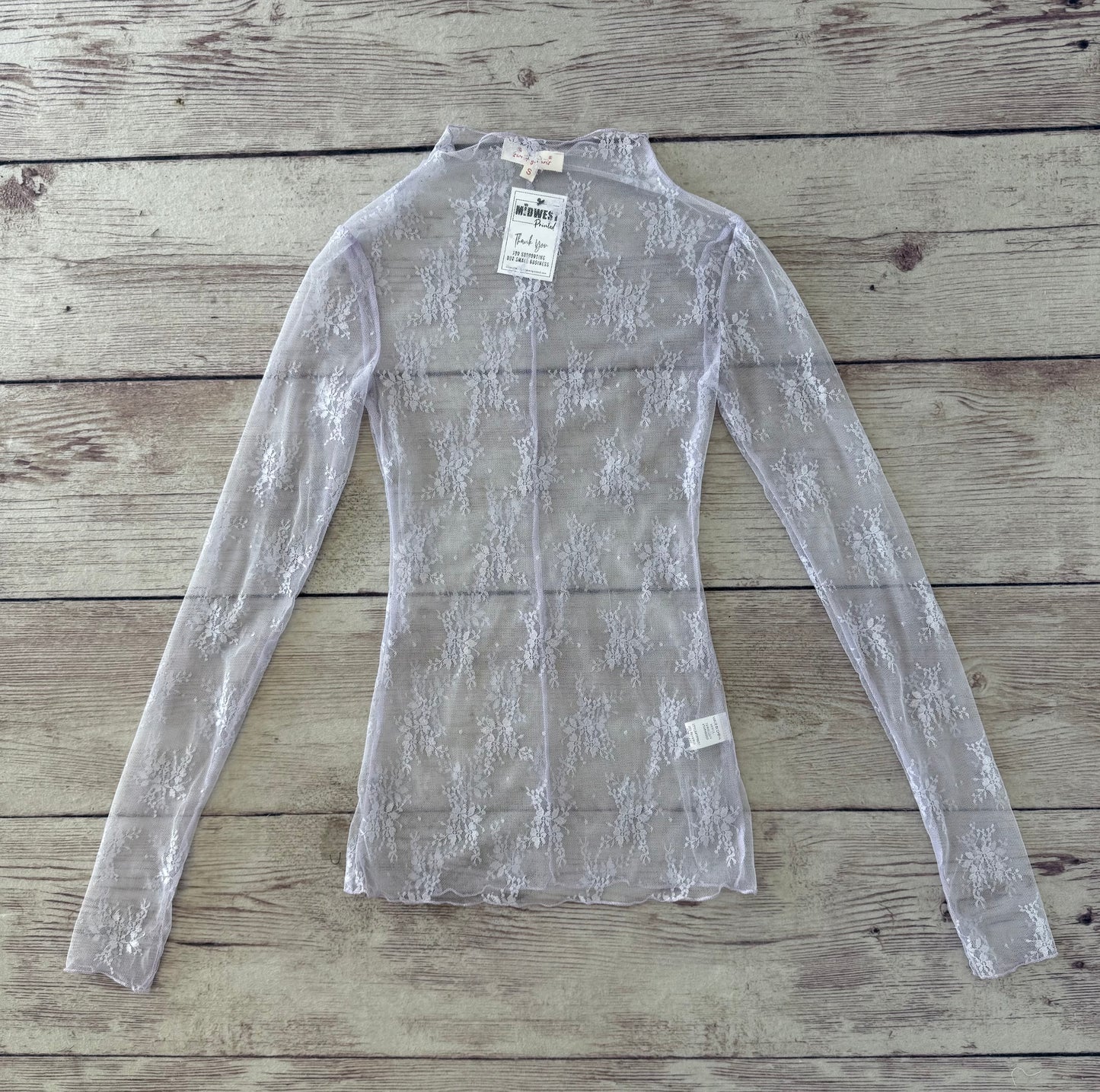 Mesh Lace Long-Sleeve Top