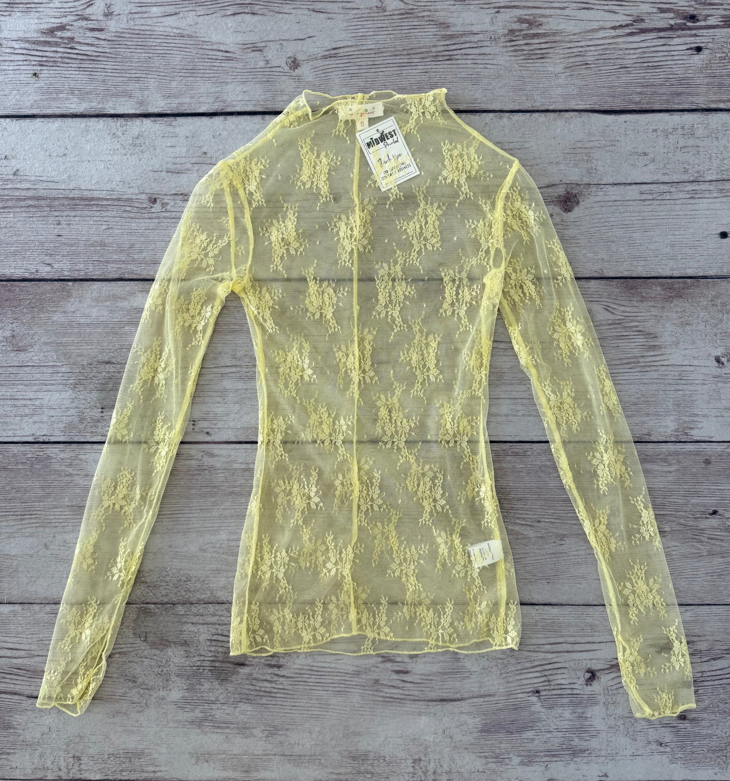 Mesh Lace Long-Sleeve Top