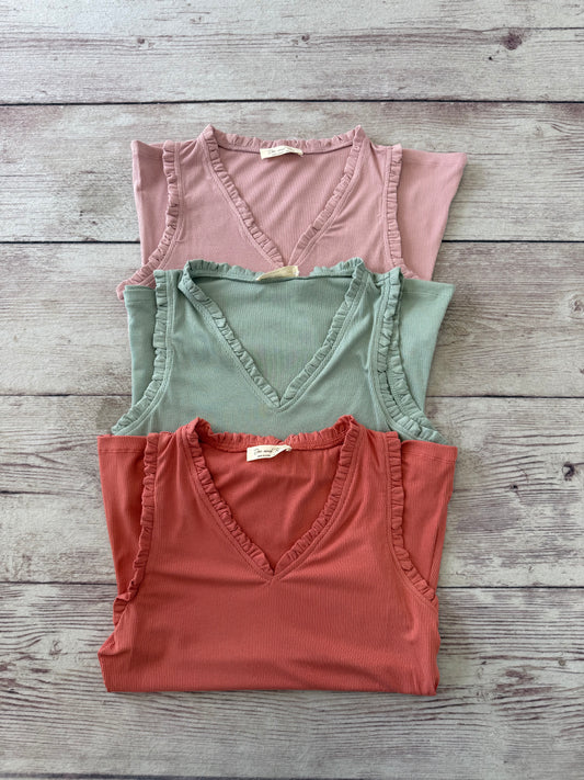 Frilled V-Neck Top