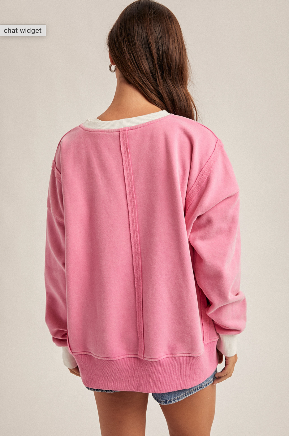 Colorblock Snow Wash Crewneck