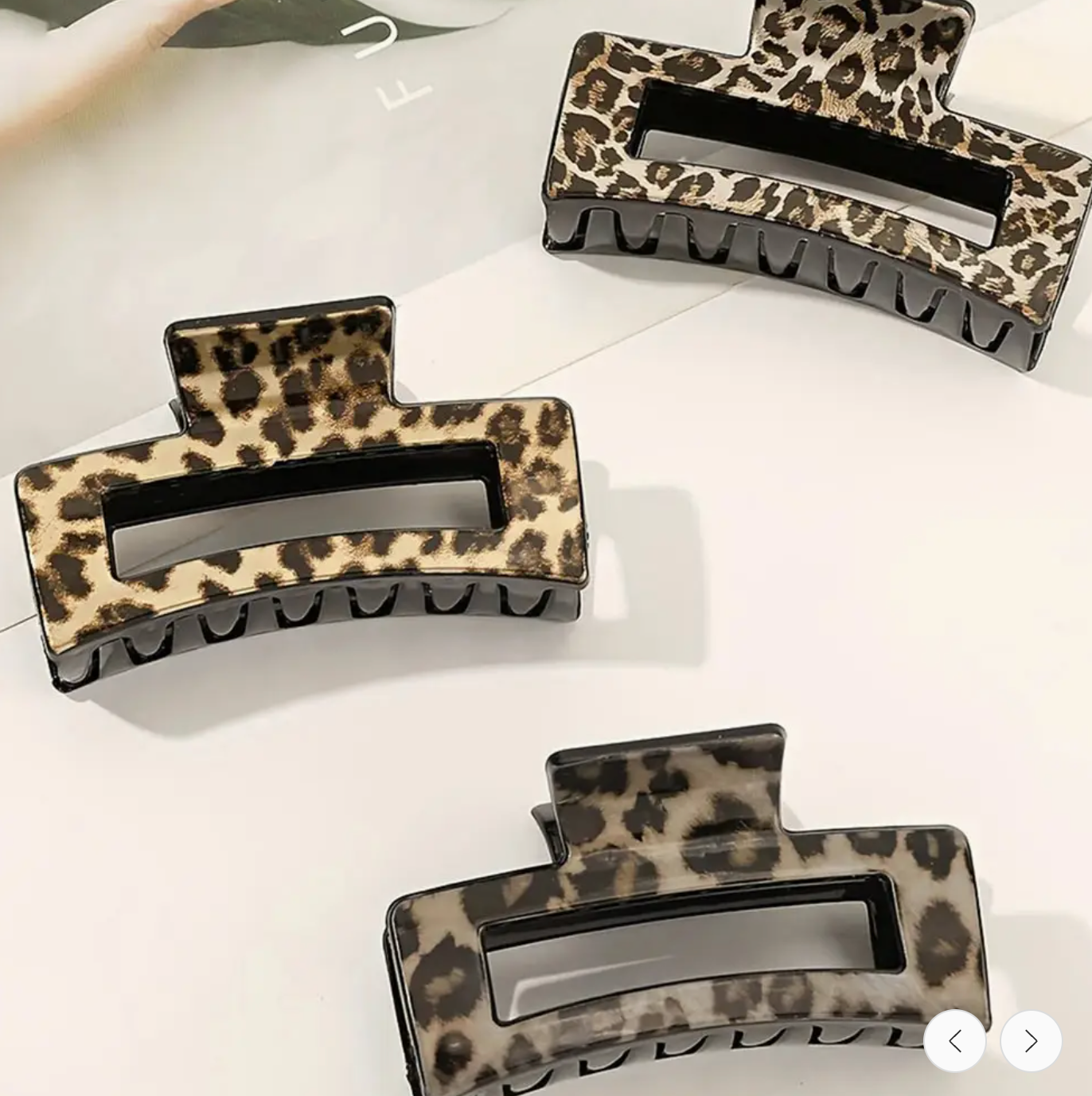 Leopard Print Hollow Out Square Large Hair Claw Clip