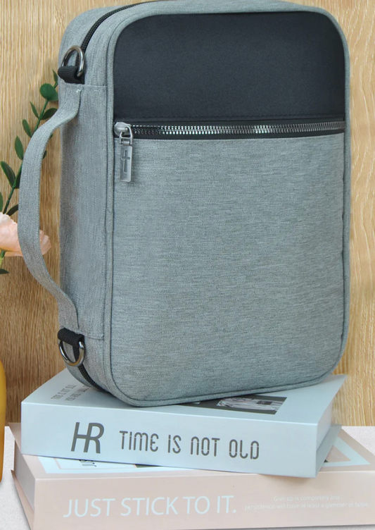 Gray and Black NGIL Canvas Bible Case Cover