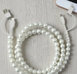 Updated White Pearl Cord Phone Charger