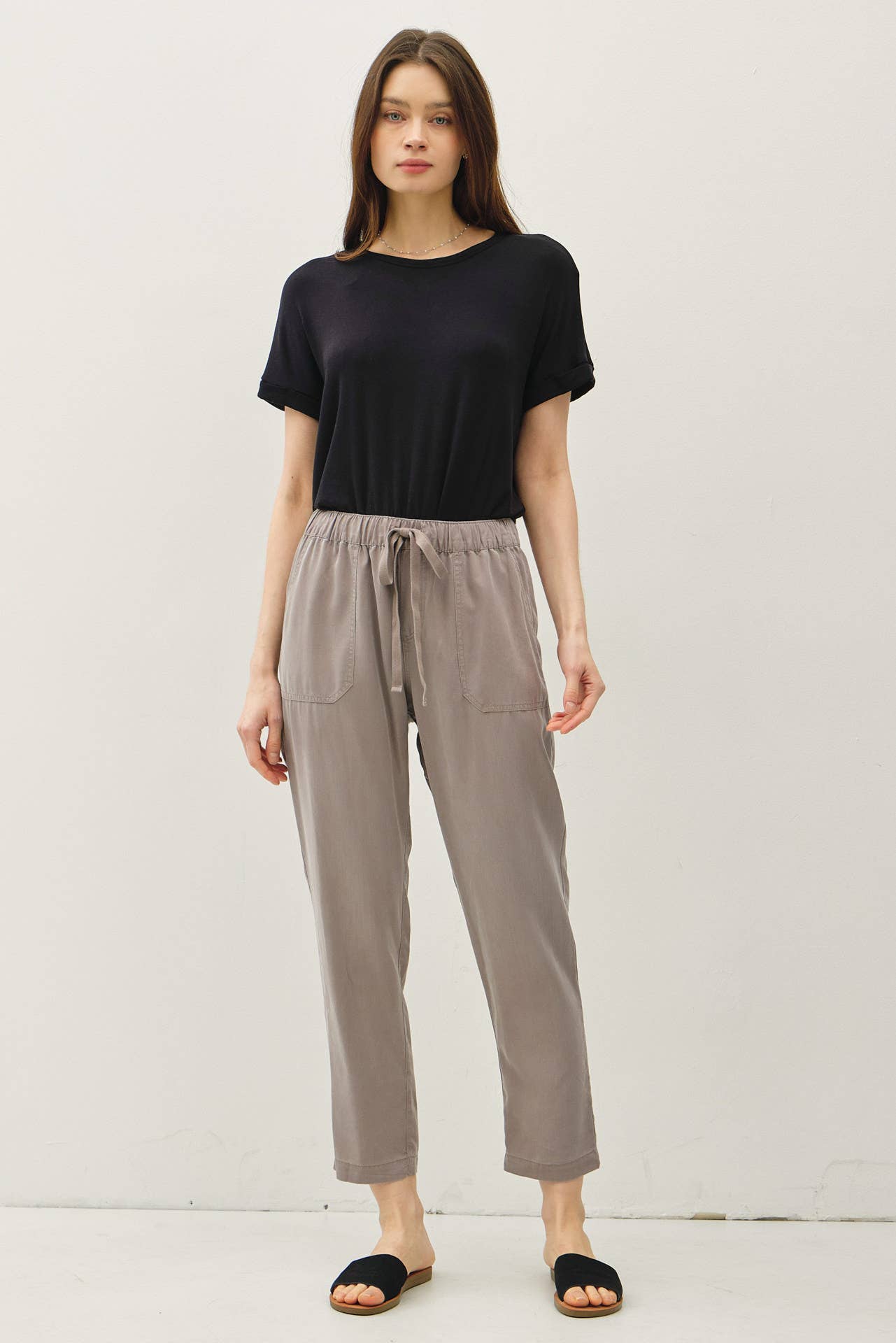NEW COLOR -TENCEL TAPERED PANTS