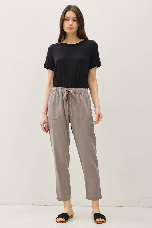 NEW COLOR -TENCEL TAPERED PANTS