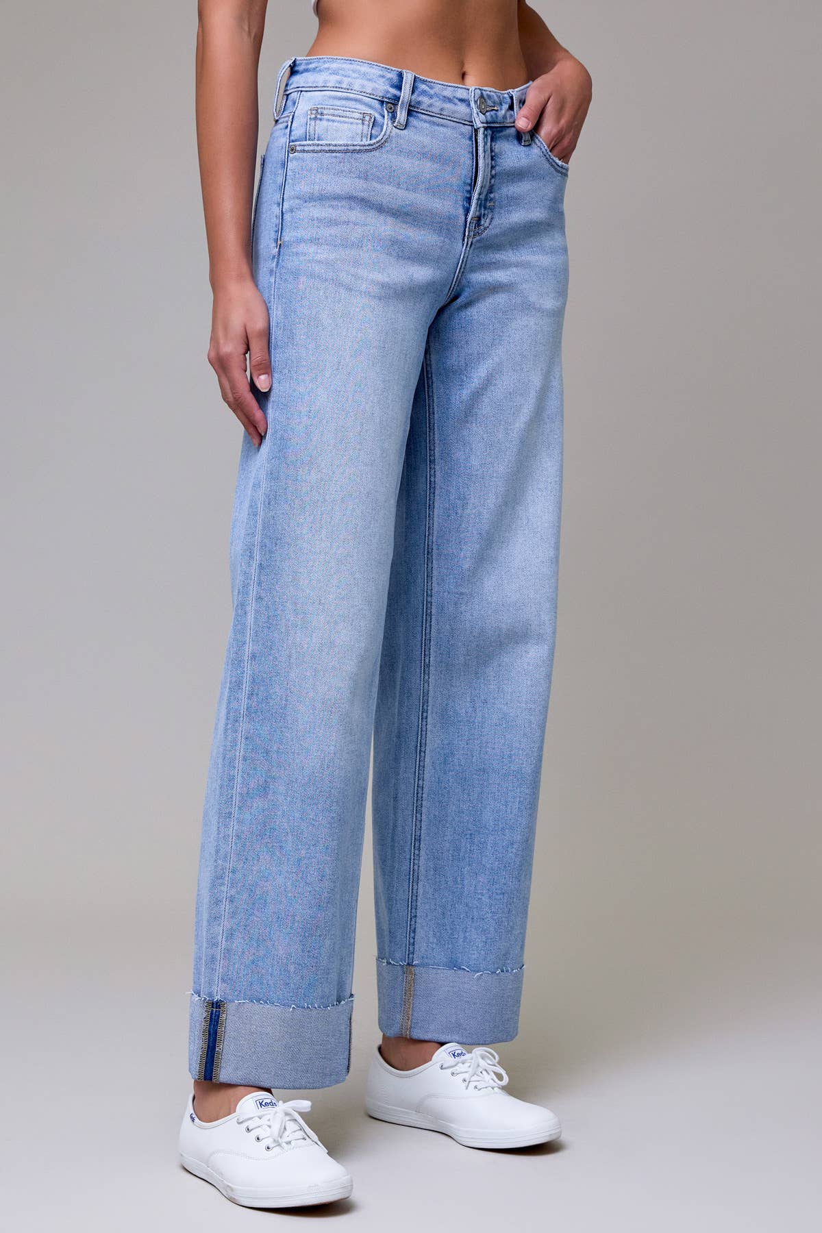 Mid Rise LOGAN Dad Jean with Raw Hem 3" Cuff