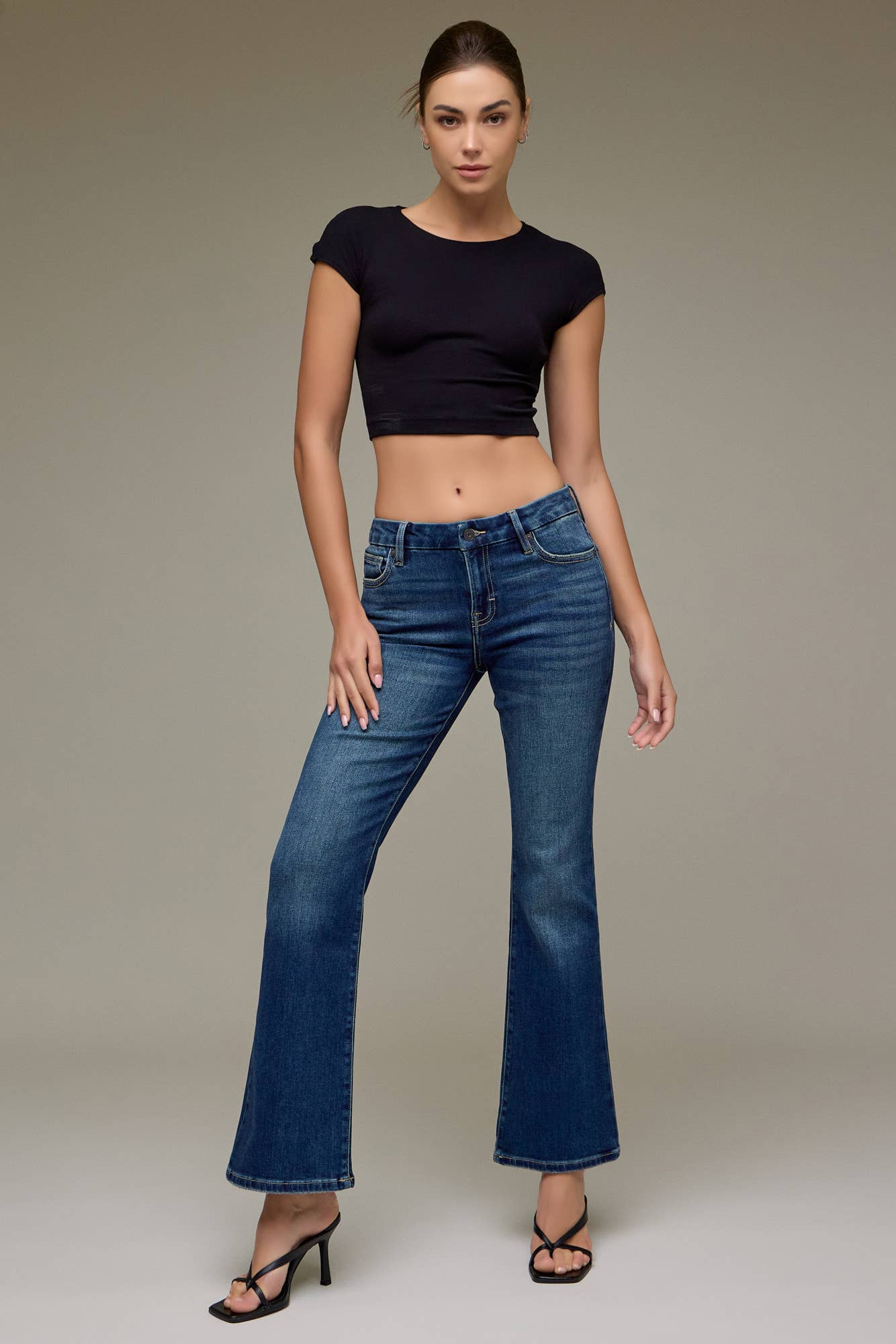 Dark Wash Clean Mid Rise 31" Inseam Bootcut