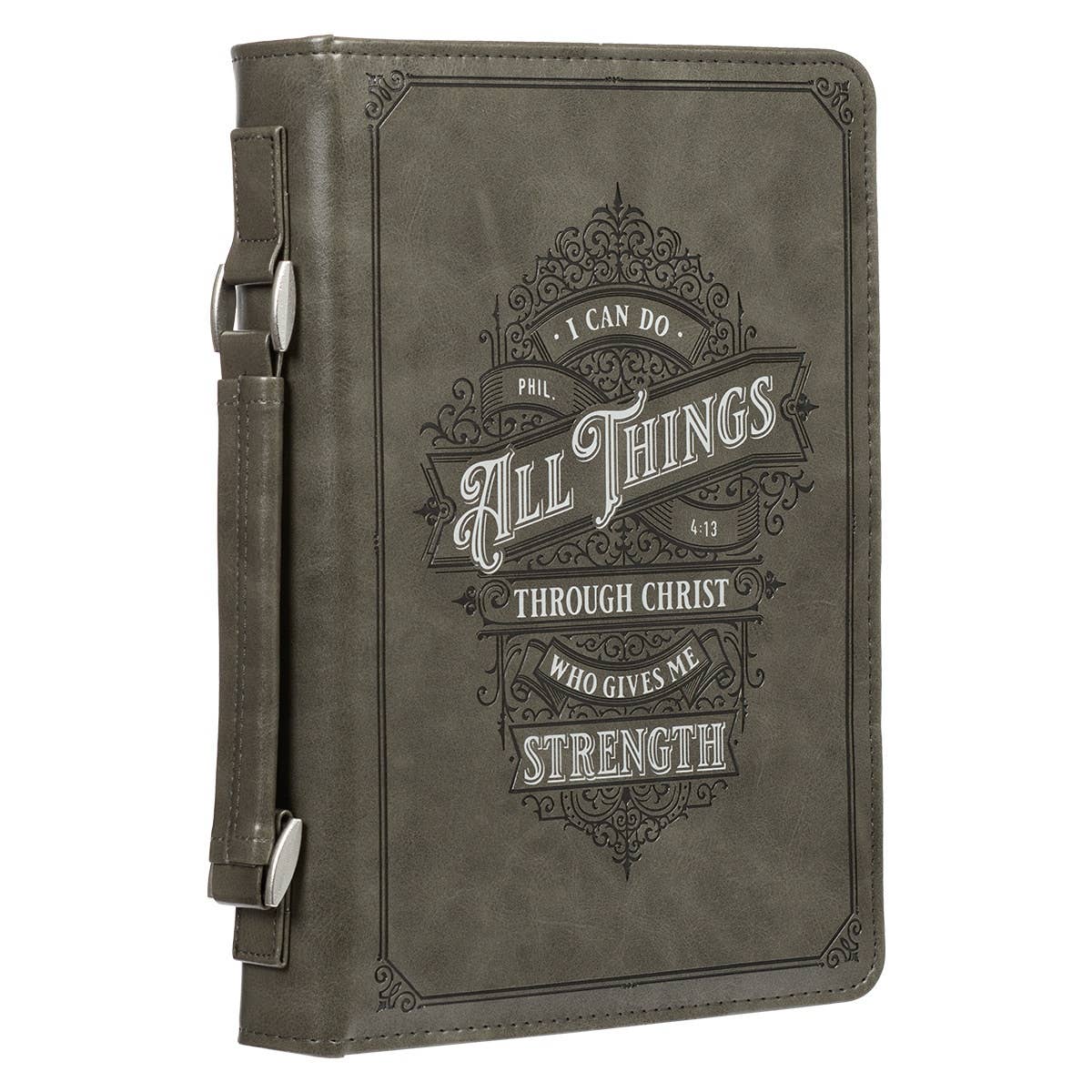 Bible Cover Classic Gray All Things Phil. 4:13