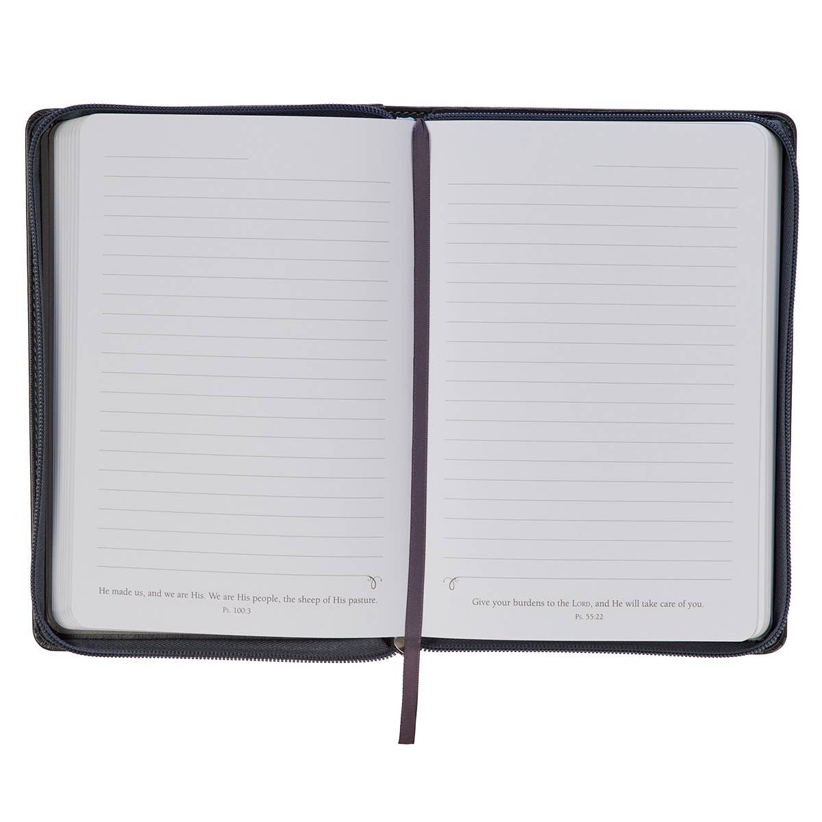 Journal Classic Zip Gray Be Strong Joshua 1:9