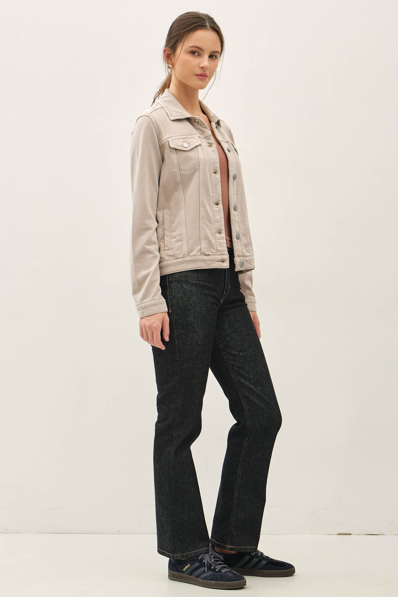 GARMENT-DYE COTTON FLEECE TRUCKER JACKET