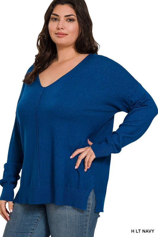 Plus Front Seam Sweater