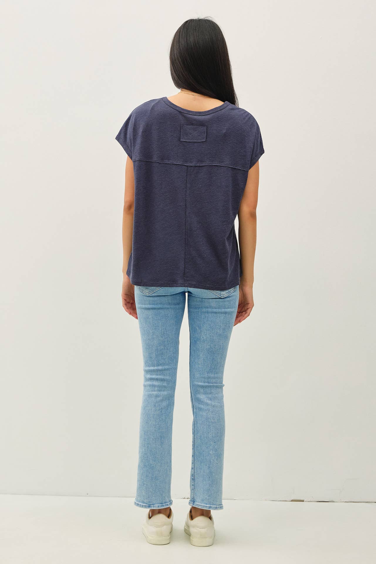 Basic Linen Cap Sleeve Tee