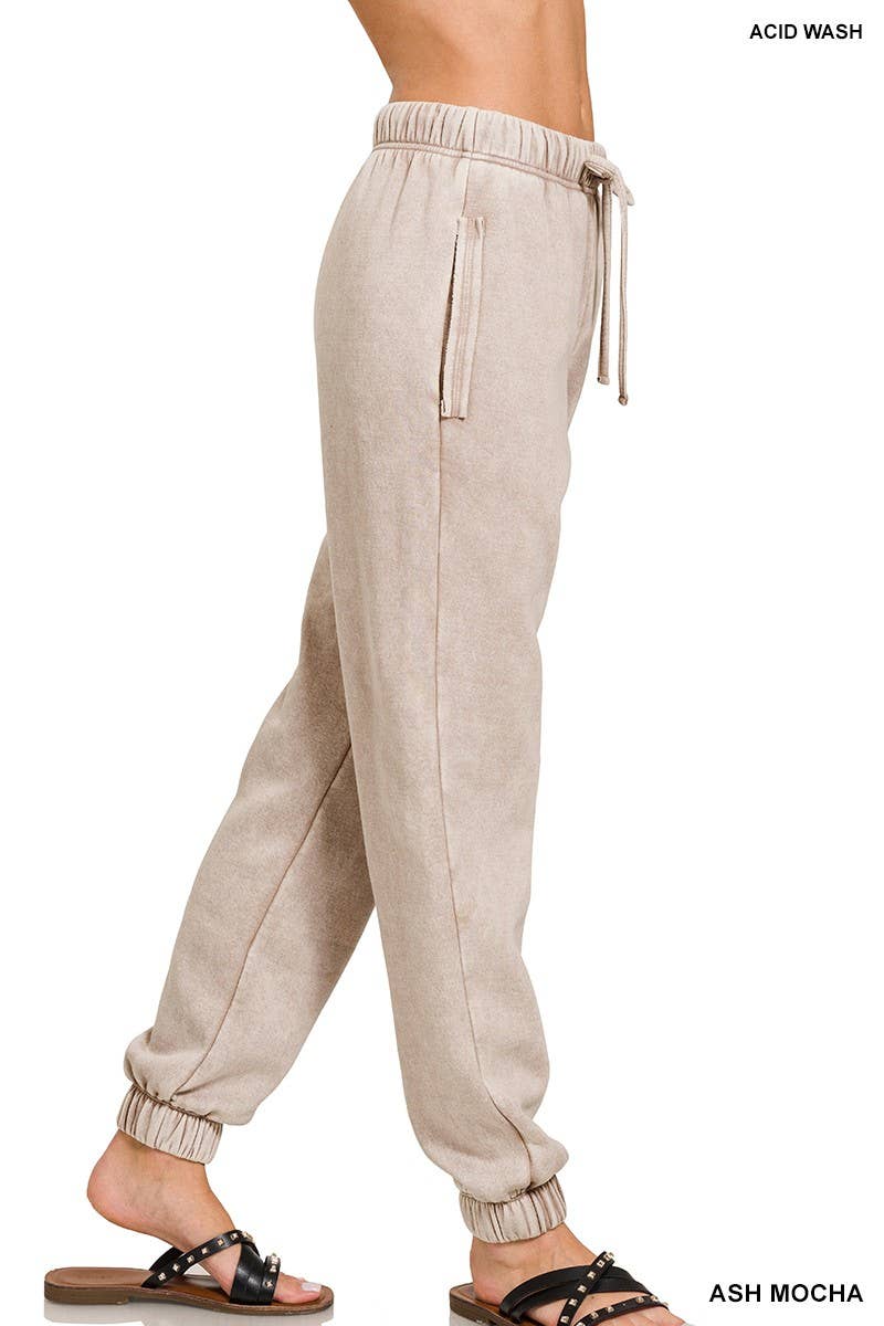 Acid Wash Fleece Joggers