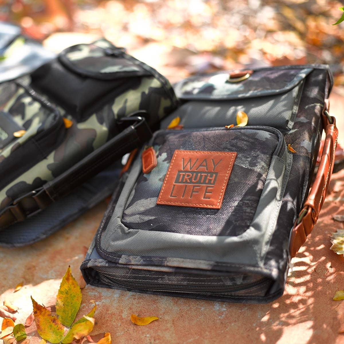 Bible Cover Organizer Tri-fold Camouflage Way Truth Life