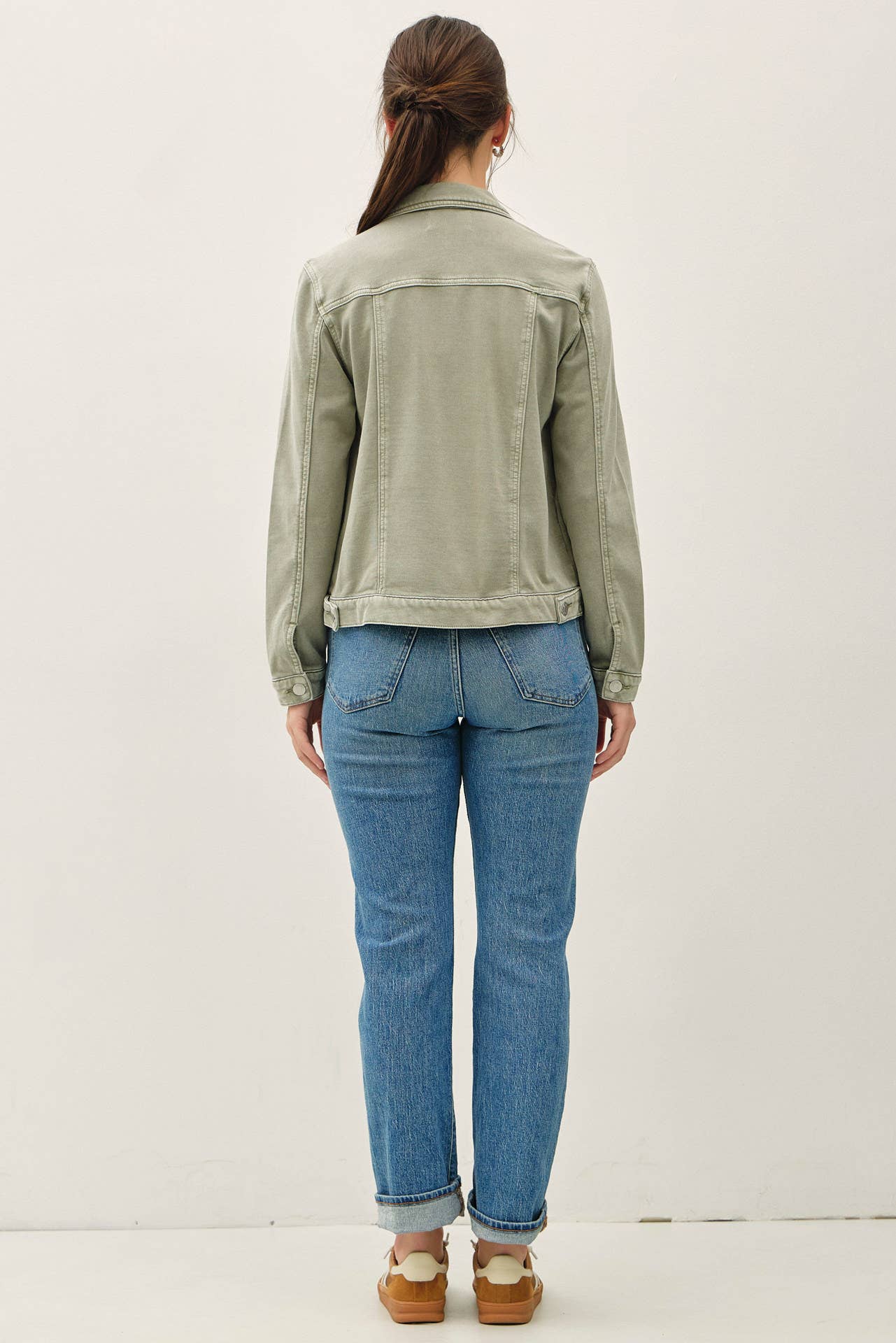 GARMENT-DYE COTTON FLEECE TRUCKER JACKET