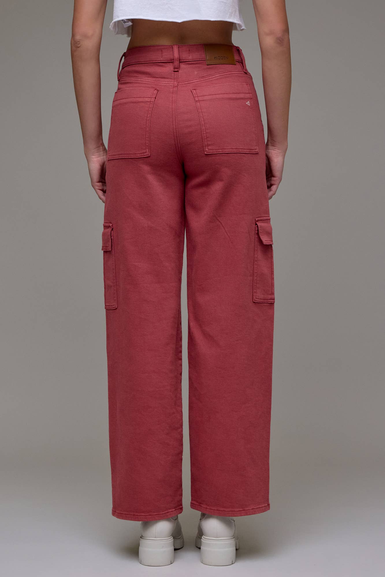 Marsala Wash Cargo Stretch Dad Jean