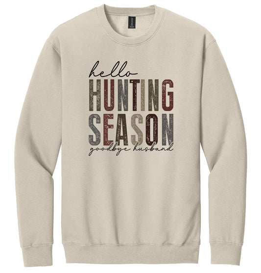 Hello Hunting Season Distressed Crewneck Sweatshirt - Made to Order